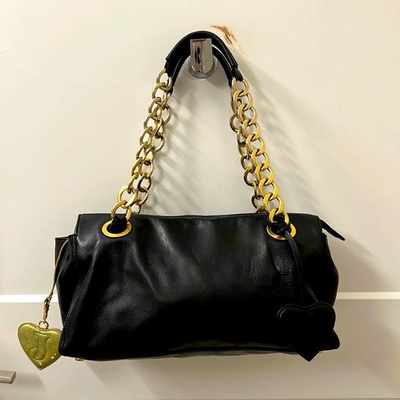 Juicy Couture Handbags - Vintage Juicy Couture Leather Bag Gold Chains